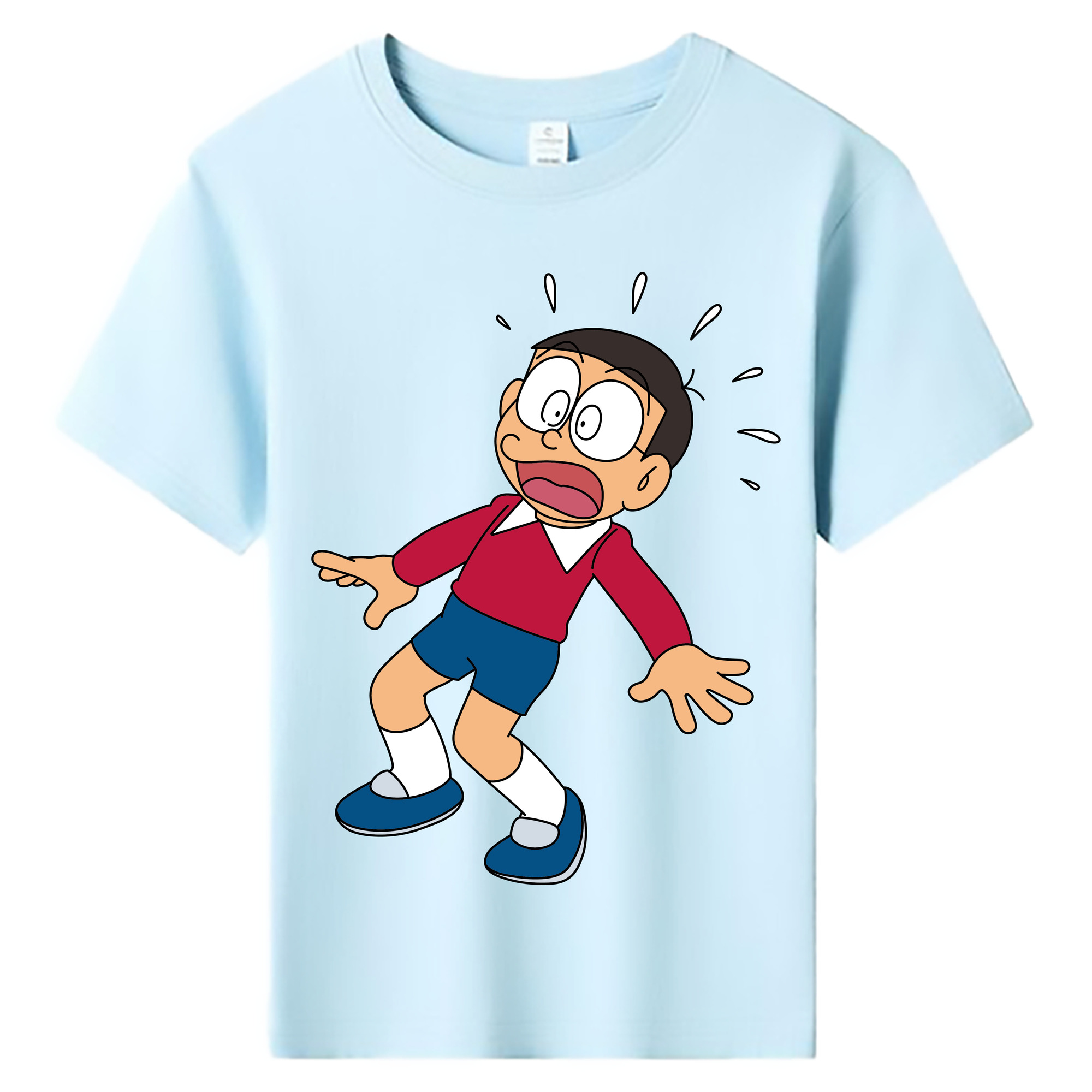 （画像用） ドラえもん 野比 のび太 Doraemon Nobita Nobi 綿100％キッズTシャツ（フロントプリント）